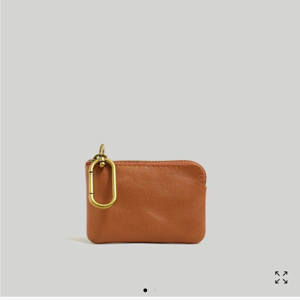Madewell Leather Carabiner Mini Pouch in Warm Hickory (tan)